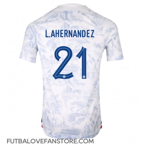 Francúzsko Lucas Hernandez #21 Vonkajší futbalový dres MS 2022 Krátky Rukáv